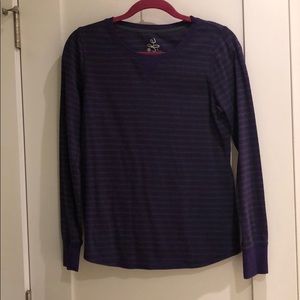 Purple and grey striped shirt